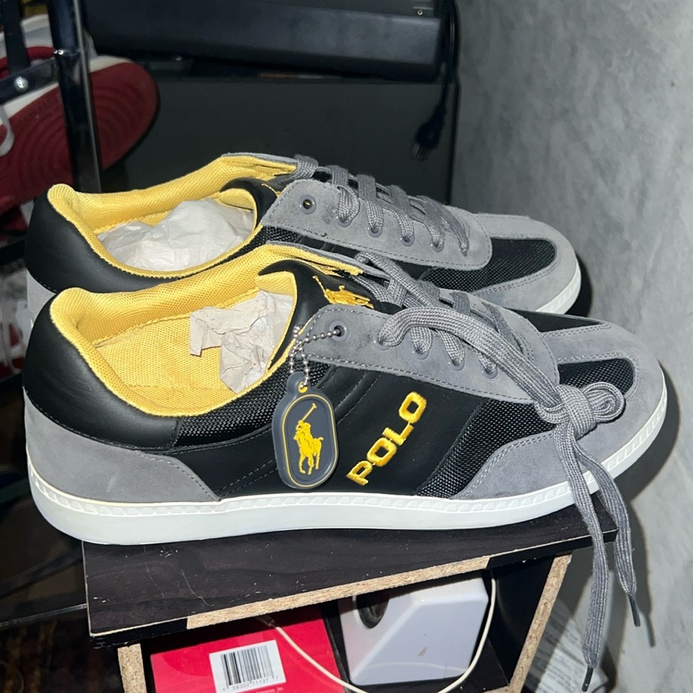 POLO sneakers size 11D - Blk,Yellow,White (Brand New, never worn)
